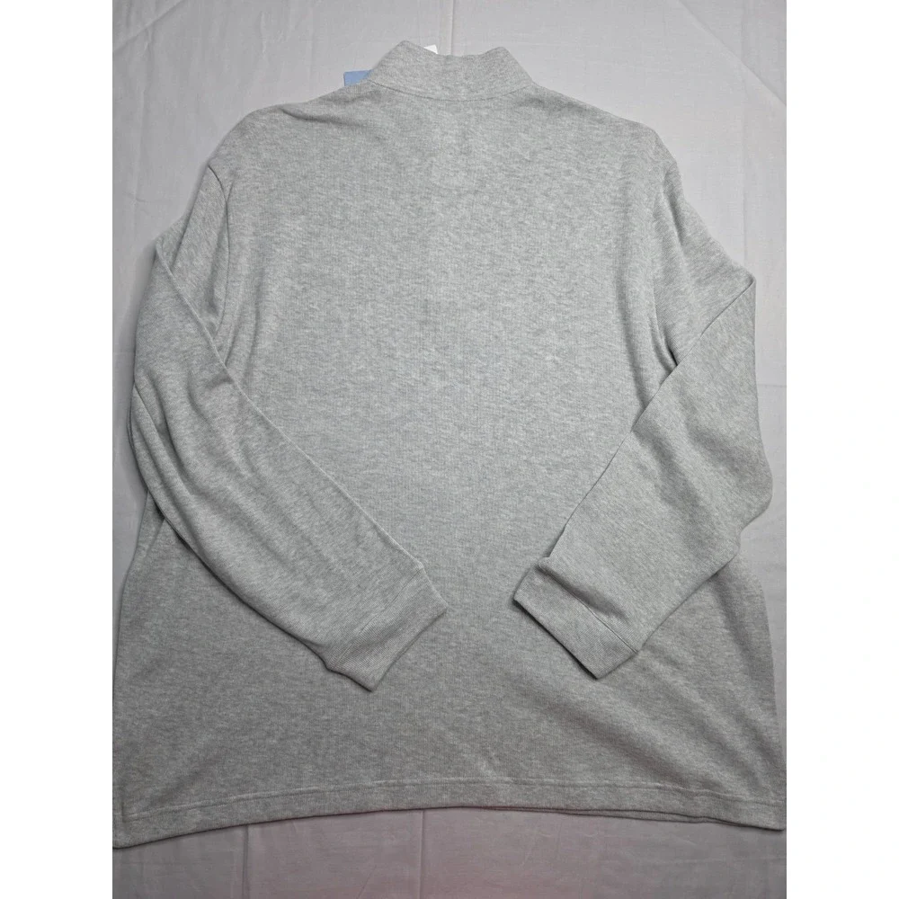 Joseph Abboud Sweater Men's 2X Gray Tight Knit Mock Neck Long Sleeve Quarter Zip
